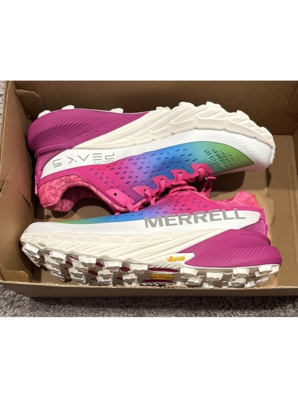 Size 8-Merrell Agility Peak 5 Pink Blue Trail Running Sneaker J500562 Women’s